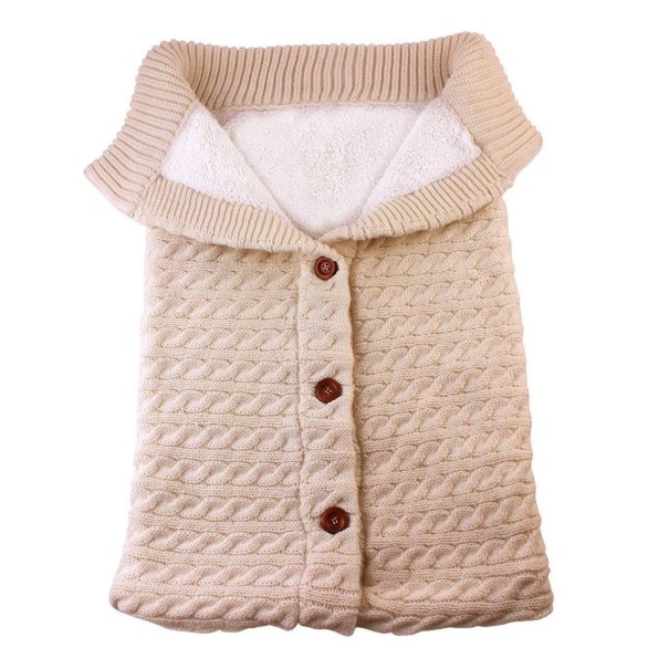 Gebreide voetenzak met knopen E435 beige