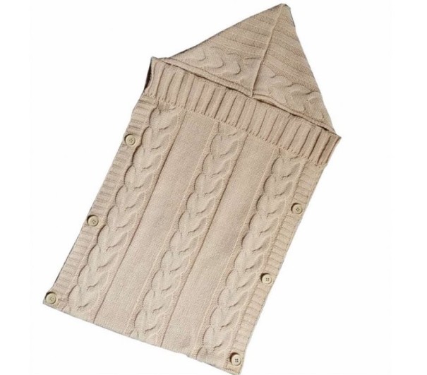 Gebreide voetenzak voor kinderen E450 beige