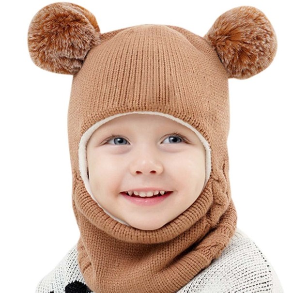 Gebreide winterbivakmuts voor kinderen bruin