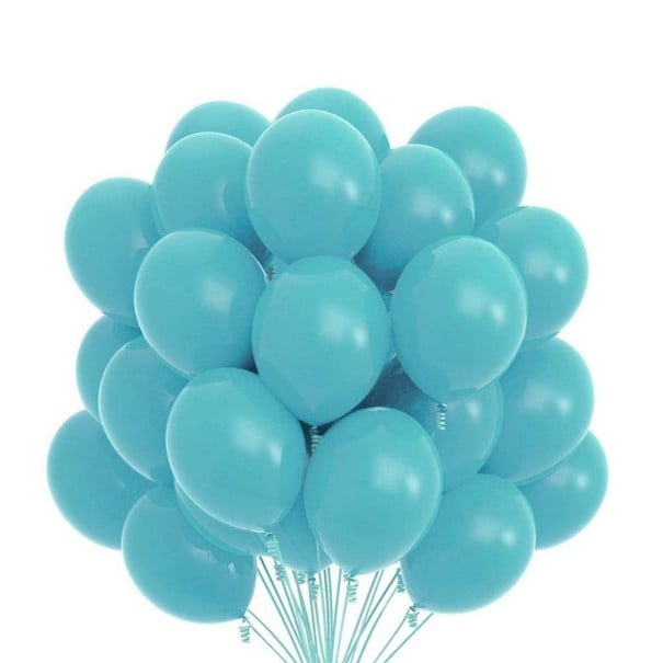 Geburtstagsballons 25 cm 30 Stk türkis