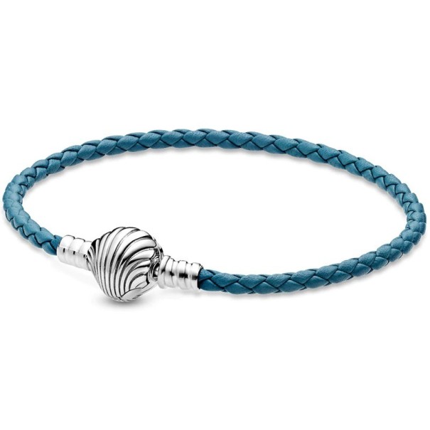 Geflochtenes Damenarmband mit Muschel 15 cm