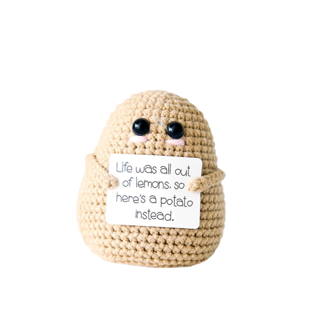 Gehaakte aardappel 8 x 7 cm Handgemaakte talisman voor positieve energie Kantoordecoratie Origineel cadeau Antistress speelgoed 1