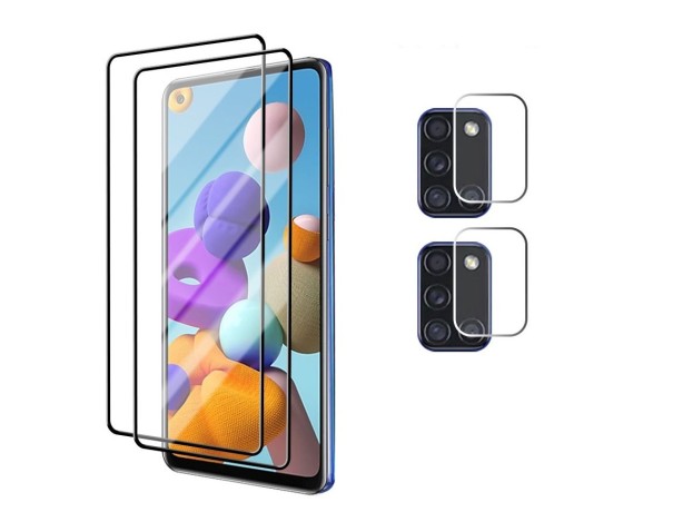 Gehard glazen beschermfolie voor Samsung M51 en camerabeschermfolie 4 stuks 1