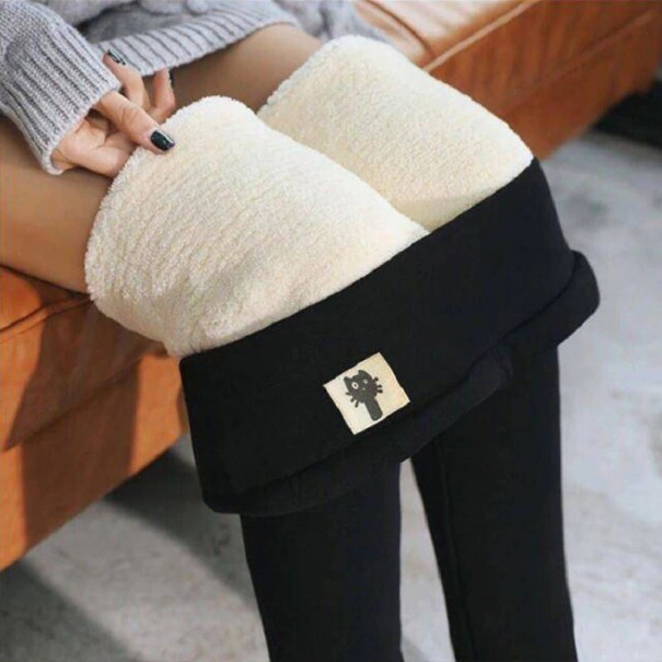 Geïsoleerde dameslegging met kat zwart XS