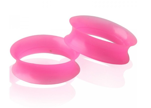Gekleurde siliconen tunnels roze 20 mm