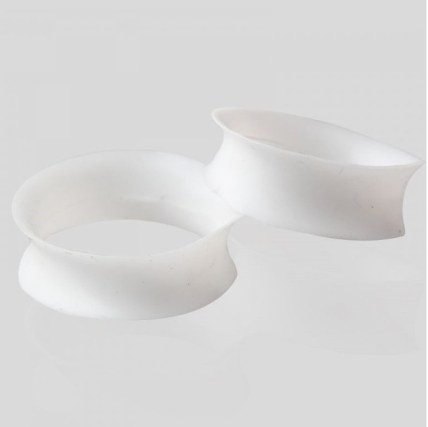 Gekleurde siliconen tunnels wit 3 mm