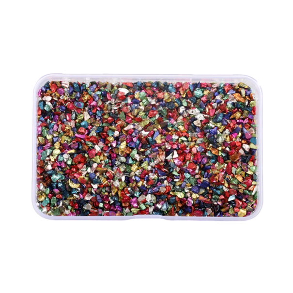 Gekruiste glazen stenen voor hars 80 g Decoratief glinsterend materiaal voor het gieten van sieraden, kunst en DIY creaties met doosje Mix