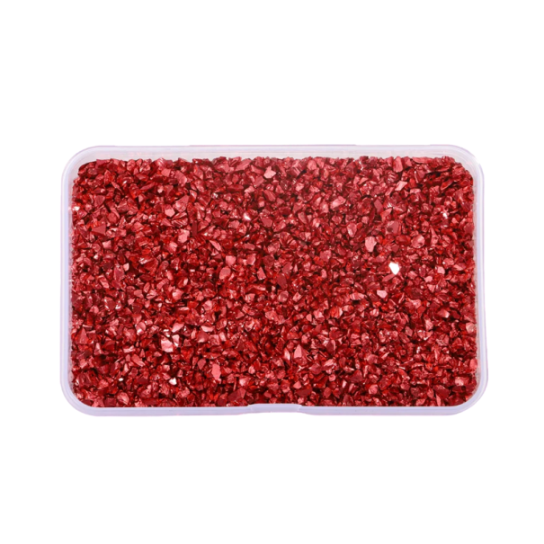 Gekruiste glazen stenen voor hars 80 g Decoratief glinsterend materiaal voor het gieten van sieraden, kunst en DIY creaties met doosje rood