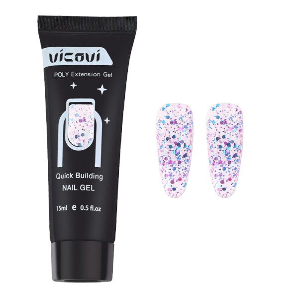 Gel acrílico com brilhos 2