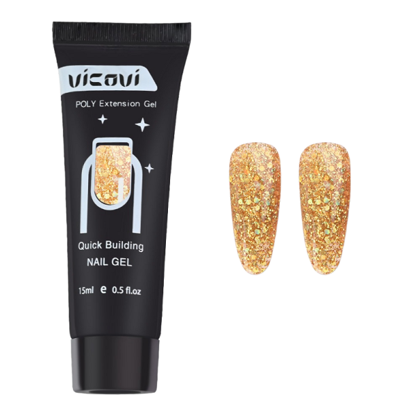 Gel acrílico com brilhos 5