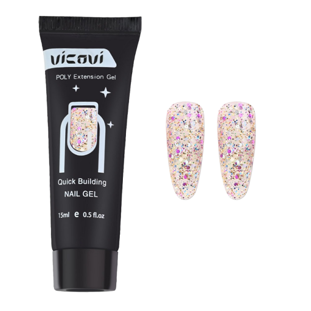 Gel acrílico con purpurina 1