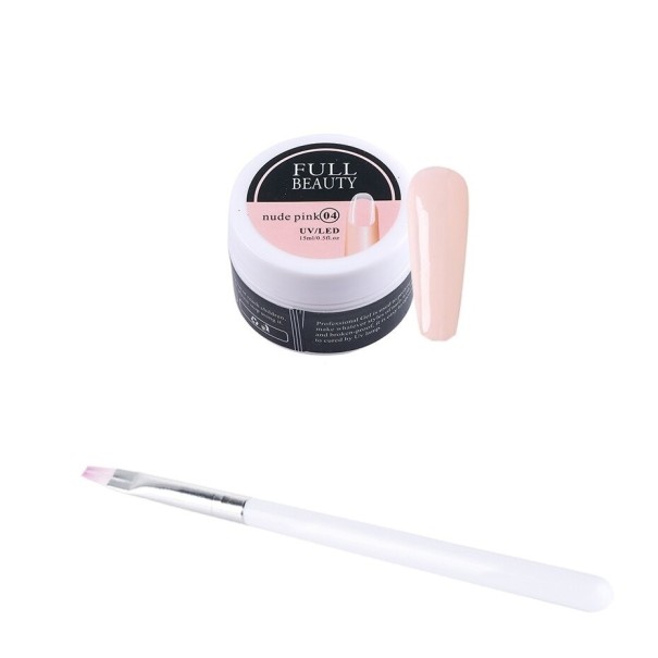 Gel de uñas UV con pincel rosa claro