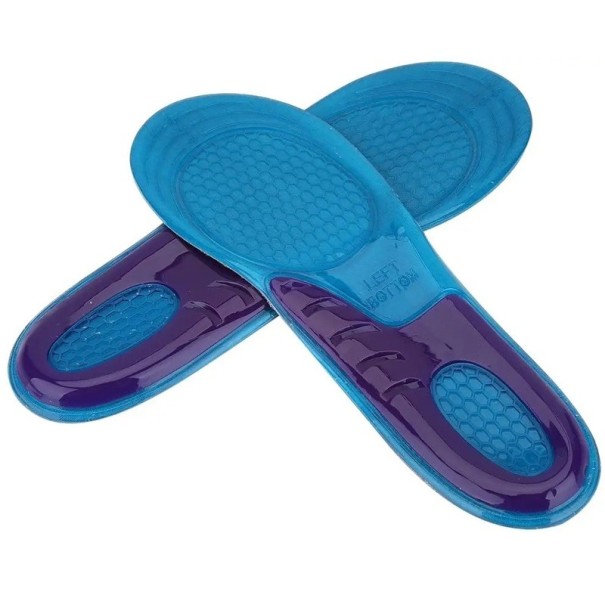 Gel Insoles Blue Colour Shock Absorption Comfortable Wear Ergonomic Shape Arch Support Foot Relief Healthy Walking 33-37