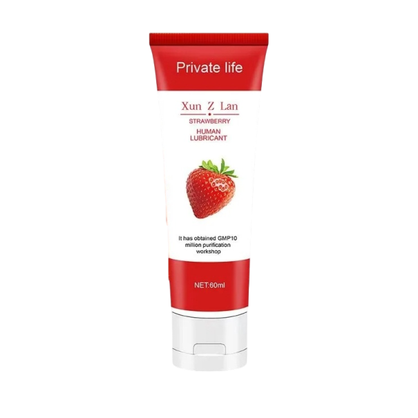Gel lubrificante a base d'acqua con profumo di fragola 60 ml per esperienze intime più piacevoli e idratazione duratura Confezione discreta 1