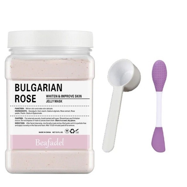 Gelatine-Peel-Off-Gesichtsmaske, Gelee-Gesichtsmaske, Anti-Aging, revitalisierende Gesichtsmaske, Pulver, feuchtigkeitsspendende Peel-Off-Maske mit Pflanzenextrakten, 650 g Bulgarian Rose