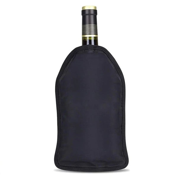 Gelový chladicí návlek na víno elastická nylonová manžeta na 750 ml lahve černá na rychlé chlazení lahví do lednice i na párty 1