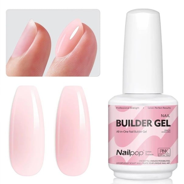 Gelový lak na nehty 15 ml UV zpevňující a prodlužovací gel Multifunkční stavební gel na modelování opravy lepení kamínků růžová