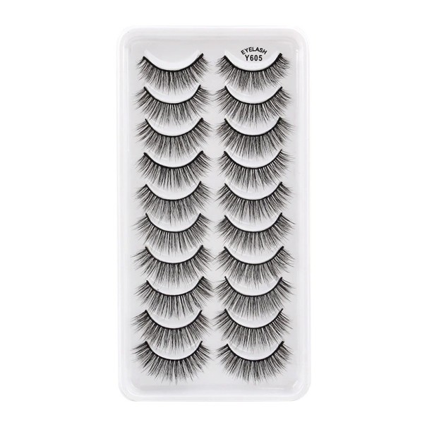 Gene false voluminoase 10 perechi Kit de extensie de gene adeziv 3D false gene negre 6