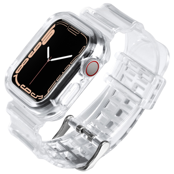 Gennemsigtig silikonerem til Apple Watch 42 / 44 / 45 mm transparent