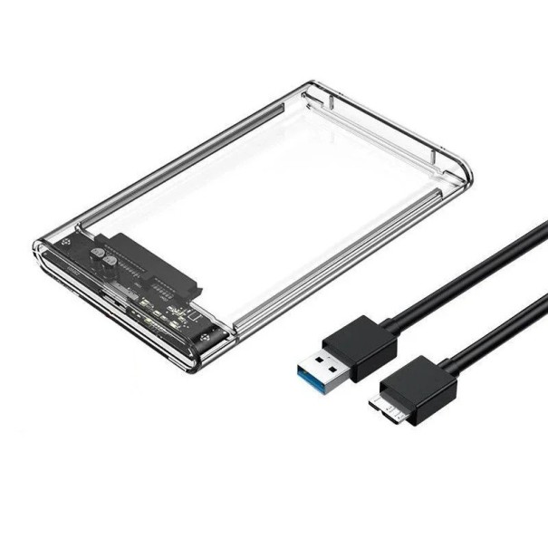 Genomskinligt fodral för 2,5-tums HDD SSD SATA USB 3.1 typ C 4TB Extern box för hårddisk med stöd för UASP SATA III Micro B-USB A Laptop 1