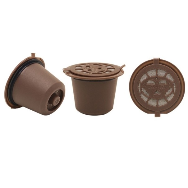 Genopfyldelige kapsler til Nespresso-kaffemaskine, 3 stk. brun