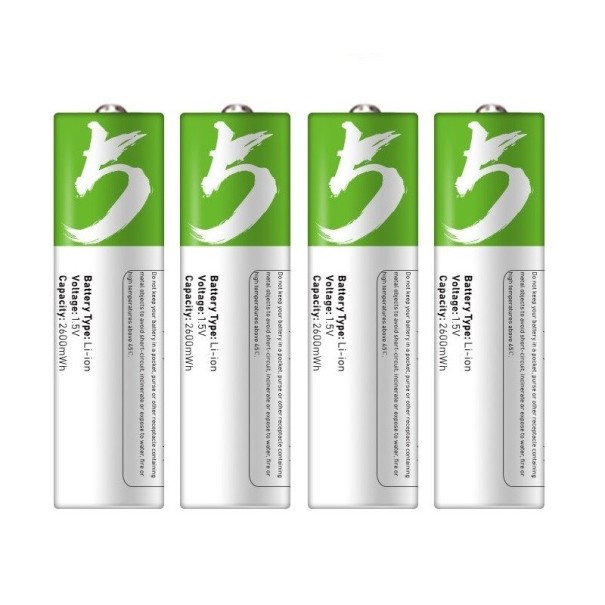 Genopladelige AA-batterier, 4 stk. 1