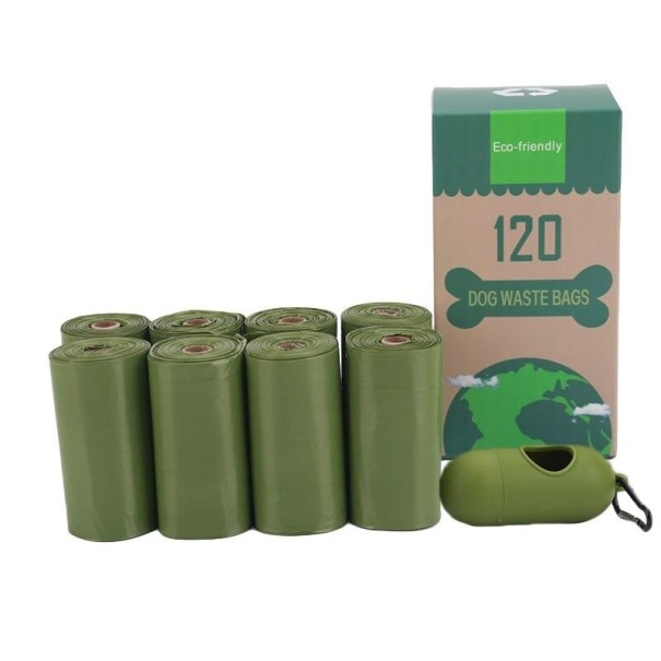 Genți ecologice pentru excrementele câinilor cu carcasă verde 8 buc