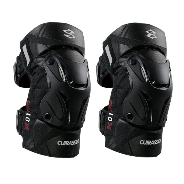 Genunchiere pentru motociclete cu elemente reflectorizante, reglabile, pentru curse MX, pentru motocross, cu curele duble cu velcro negru