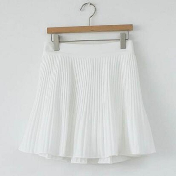 Geplooide minirok voor dames G103 wit S