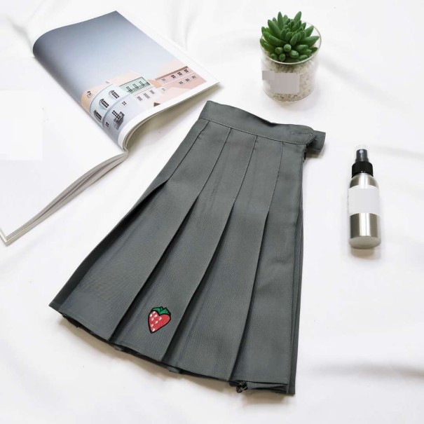 Geplooide minirok voor dames met aardbei grijs XL