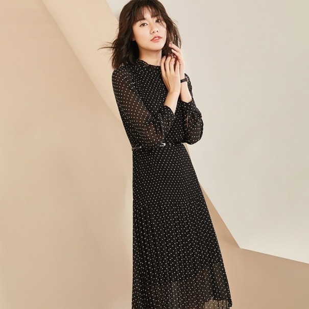 Gepunktetes Damenkleid A2802 schwarz XL