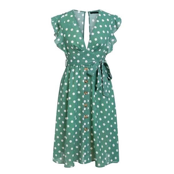 Gepunktetes Sommerkleid L