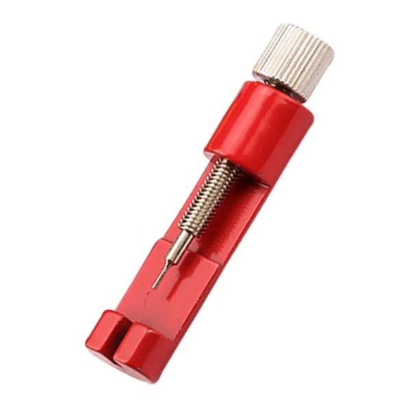 Gereedschap voor het inkorten van metalen horlogebandjes 64x14x13 mm met verstelbare breedte 31 mm rood