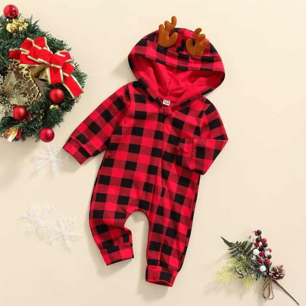 Geruite jumpsuit voor baby&#39;s T2724