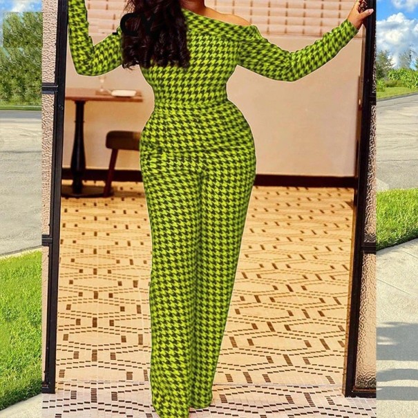 Geruite jumpsuit voor dames groen S