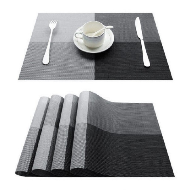 Geruite placemat 4 stuks zwart