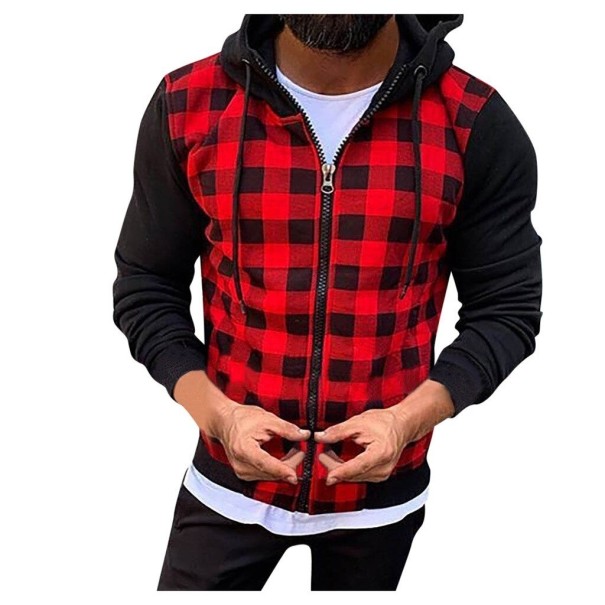Geruite sweater voor heren rood L