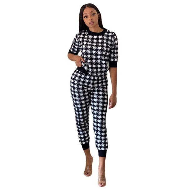 Geruite top en broek voor dames XS