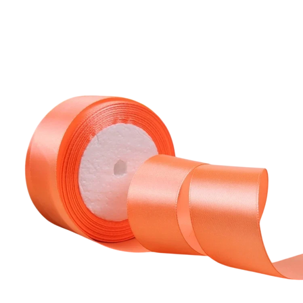 Geschenkband 4 cm 22 m Satin Glänzendes Dekoband für Geschenkverpackungen Hochzeitsdekorationen Kreative Kreationen Ornamente basteln Dekoband hellorange