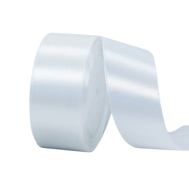 Geschenkband 4 cm 22 m Satin Glänzendes Dekoband für Geschenkverpackungen Hochzeitsdekorationen Kreative Kreationen Ornamente basteln Dekoband weiß