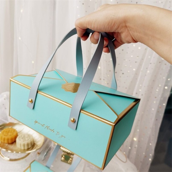 Geschenkdoos met handgrepen 5 stuks turquoise L