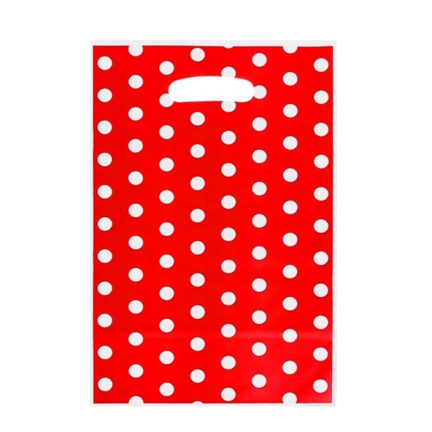 Geschenktas met stippen 10 stuks rood