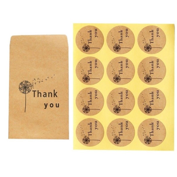 Geschenkzakje en sticker met opschrift 100 stuks 2