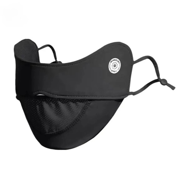 Gesichtsmaske mit verstellbarem Band 13 x 23 x 11 cm Polyester UV-Schutz für Aktivitäten im Freien Sonnenschutz schwarz
