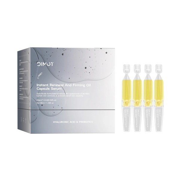Gesichtss serum in Ampullen 30 x 1,2 ml mit Hyaluronsäure und Probiotika Gelbes Ölserum Hautstraffung Für Gesicht und Hals