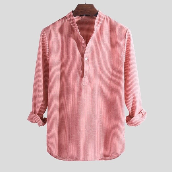Gestreept herenoverhemd rood XL