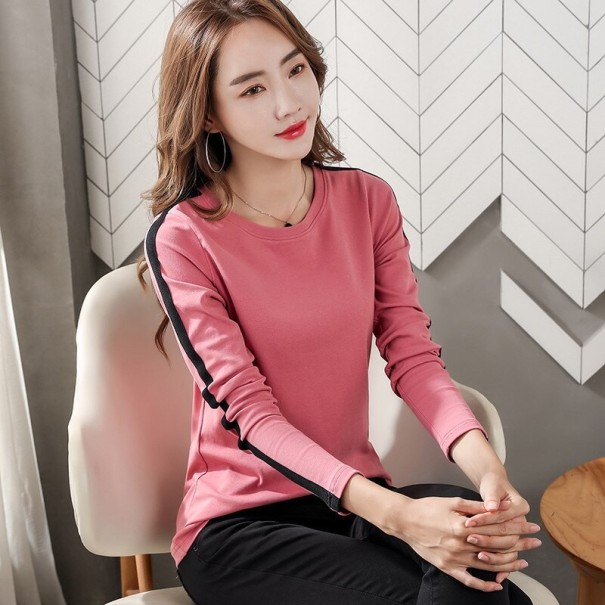 Gestreept T-shirt voor dames roze L
