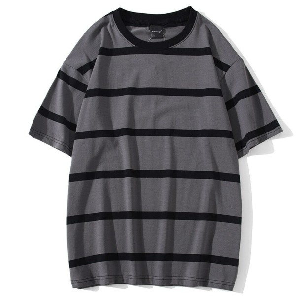 Gestreept T-shirt voor heren T2069 donkergrijs M