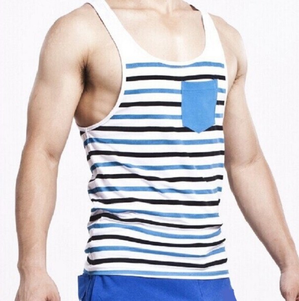 Gestreept tanktopje voor heren T1994 M 3