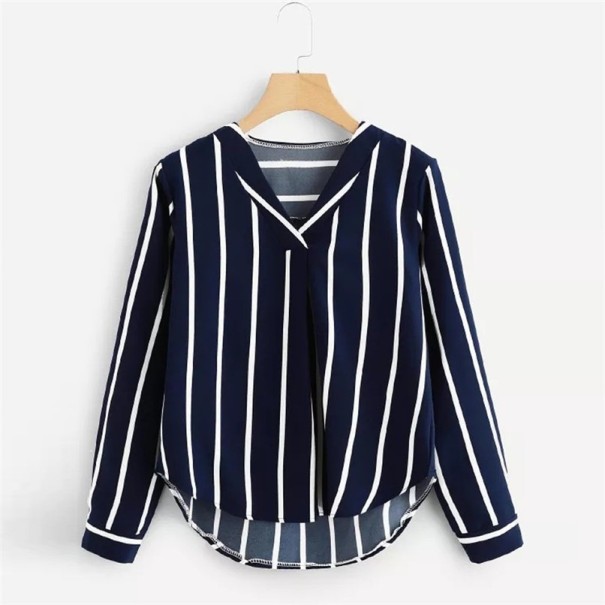 Gestreepte blouse voor dames donkerblauw S